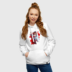 Толстовка-худи хлопковая женская Rena Ryugu, цвет: белый — фото 2