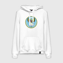 Толстовка-худи хлопковая женская Республика Алтай, цвет: белый