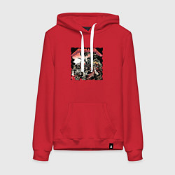 Толстовка-худи хлопковая женская METALLICA HARD ROCK, цвет: красный