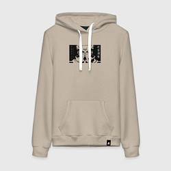 Толстовка-худи хлопковая женская Магическая битва Сукуна, цвет: миндальный