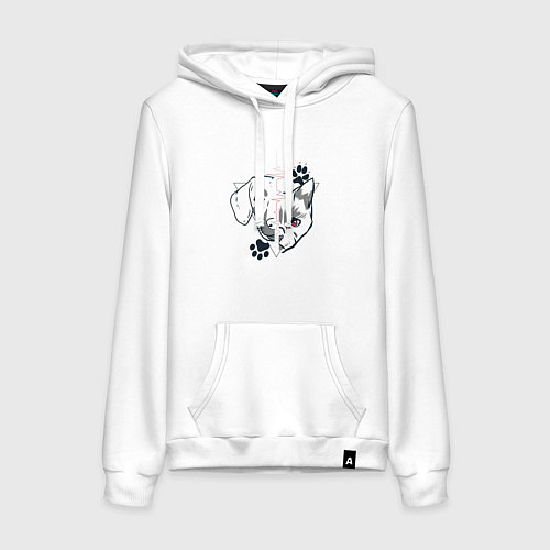 Женская толстовка-худи Котёнок и Щенок / Белый – фото 1