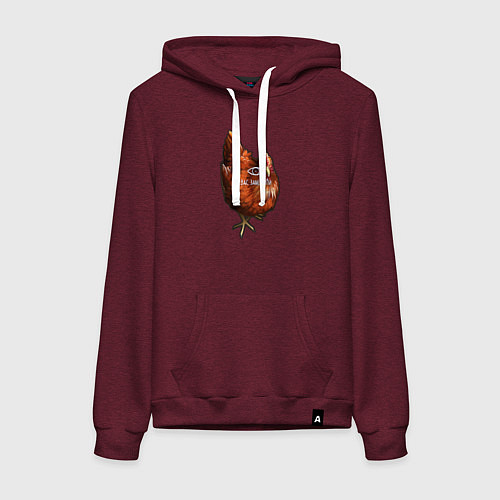 Женская толстовка-худи Курица скайрим / Меланж-бордовый – фото 1