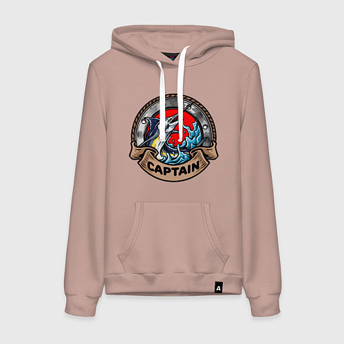 Женская толстовка-худи Рыба меч Captain / Пыльно-розовый – фото 1