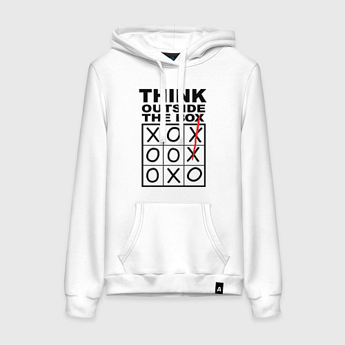 Женская толстовка-худи THINK OUTSIDE THE BOX / Белый – фото 1