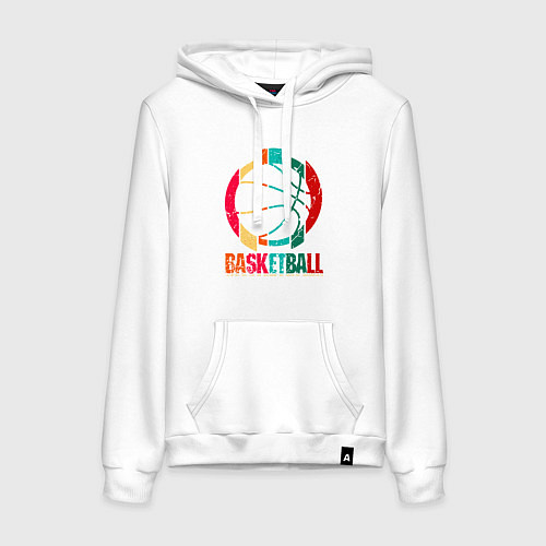 Женская толстовка-худи Color Basketball / Белый – фото 1