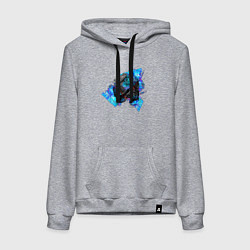 Толстовка-худи хлопковая женская Пасть динозавра, цвет: меланж