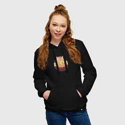 Толстовка-худи хлопковая женская Бесплатные обнимашки Free Hugs, цвет: черный — фото 2