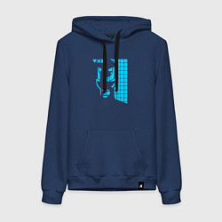 Толстовка-худи хлопковая женская Love Death And Robots Zima Blue, цвет: тёмно-синий