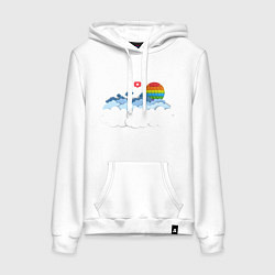 Толстовка-худи хлопковая женская Pop it Simple Dimple, цвет: белый