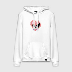 Толстовка-худи хлопковая женская Влюблённые крысы, цвет: белый