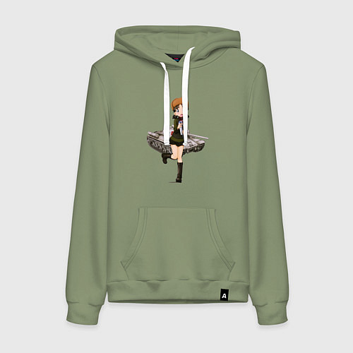 Женская толстовка-худи ТАНКИСТКА / Авокадо – фото 1