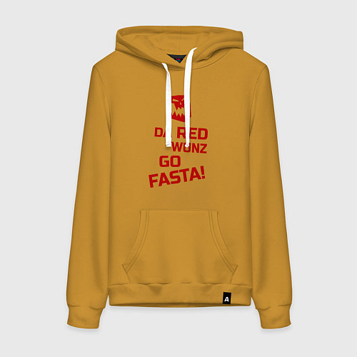 Женская толстовка-худи Только красное ездит быстро / Горчичный – фото 1