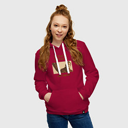Толстовка-худи хлопковая женская Negan, цвет: маджента — фото 2