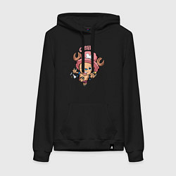 Толстовка-худи хлопковая женская Тони Тони Чоппер One Piece, цвет: черный