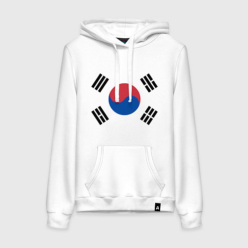 Женская толстовка-худи Корея Корейский флаг / Белый – фото 1