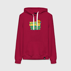 Толстовка-худи хлопковая женская GARFIELD GENESIS EVANGELION, цвет: маджента
