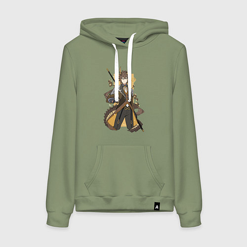 Женская толстовка-худи Чжун Ли в деле / Авокадо – фото 1