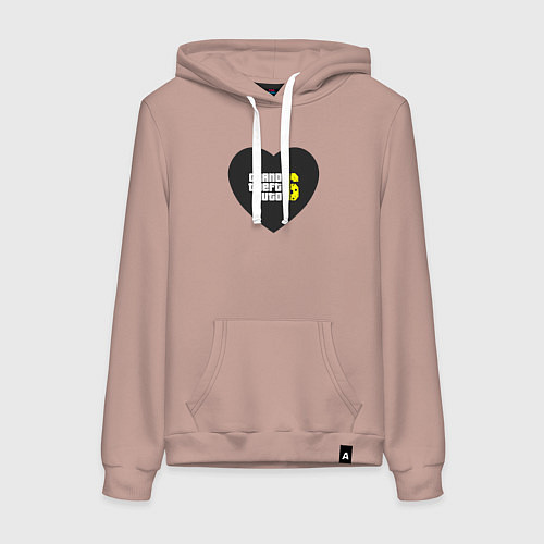 Женская толстовка-худи GTA 6: Heart / Пыльно-розовый – фото 1