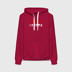 Толстовка-худи хлопковая женская Группа Алиса, цвет: маджента