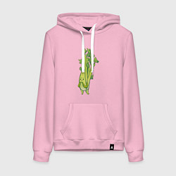 Толстовка-худи хлопковая женская Сельдерей, цвет: светло-розовый