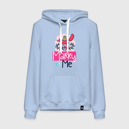 Женская толстовка-худи Надпись выходи за меня / Мягкое небо – фото 1