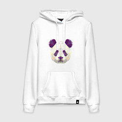 Толстовка-худи хлопковая женская Фиолетовая панда, цвет: белый