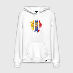 Толстовка-худи хлопковая женская Colors of Armenia, цвет: белый