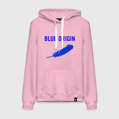 Женская толстовка-худи Blue Origin logo перо / Светло-розовый – фото 1