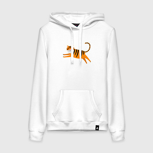 Женская толстовка-худи Jumping Tiger / Белый – фото 1