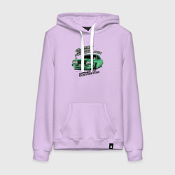 Толстовка-худи хлопковая женская Авто с классическим движком, цвет: лаванда