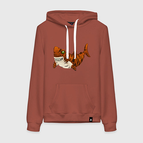 Женская толстовка-худи Tiger Shark / Кирпичный – фото 1