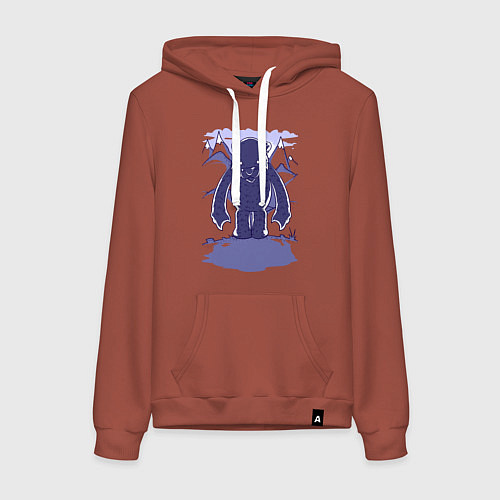 Женская толстовка-худи Медведь гуляет / Кирпичный – фото 1