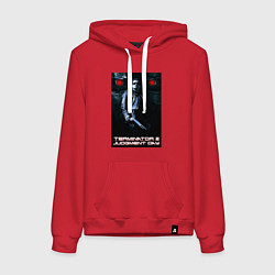 Толстовка-худи хлопковая женская Terminator JD, цвет: красный