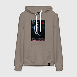 Толстовка-худи хлопковая женская Terminator JD, цвет: утренний латте