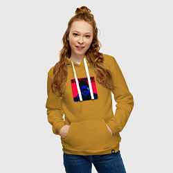 Толстовка-худи хлопковая женская Pink weekend, цвет: горчичный — фото 2