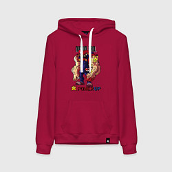 Толстовка-худи хлопковая женская Big Mario, цвет: маджента