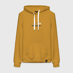 Толстовка-худи хлопковая женская Алкоголизм 100, цвет: горчичный