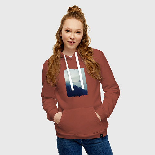 Женская толстовка-худи ОРЁЛ НАД ЛЕСОМ EAGLE / Кирпичный – фото 3