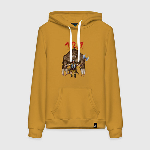 Женская толстовка-худи Разнос на 121 / Горчичный – фото 1