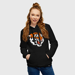 Толстовка-худи хлопковая женская Smiling Tiger, цвет: черный — фото 2