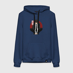 Толстовка-худи хлопковая женская Старший детектив Дазай, цвет: тёмно-синий