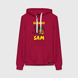 Толстовка-худи хлопковая женская Serious Sam Bomb Logo, цвет: маджента