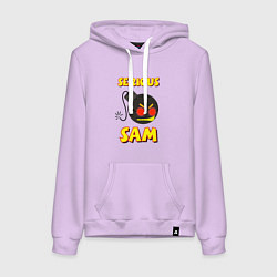 Толстовка-худи хлопковая женская Serious Sam Bomb Logo, цвет: лаванда