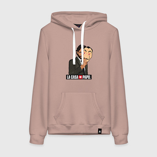 Женская толстовка-худи БУМАЖНЫЙ ДОМ, ПРОФЕССОР / Пыльно-розовый – фото 1