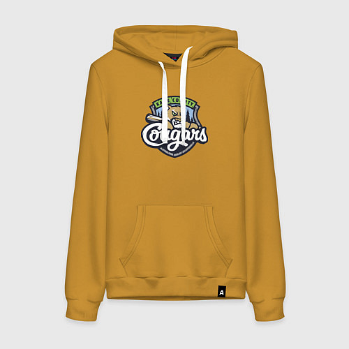 Женская толстовка-худи Kane County Cougars - baseball team / Горчичный – фото 1