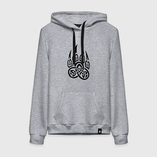 Женская толстовка-худи ВЕЛЕС РУНА ЧЁРНАЯ / Меланж – фото 1