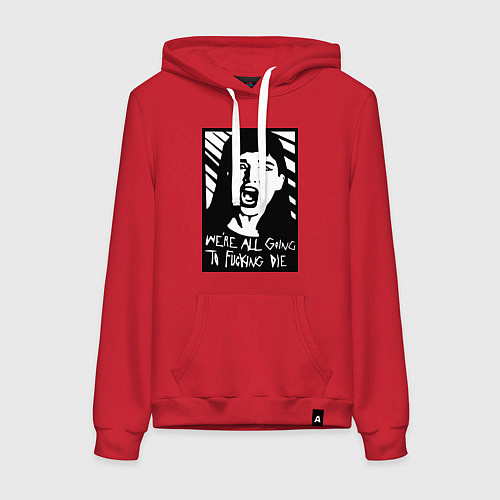 Женская толстовка-худи We Are All Going to Die / Красный – фото 1