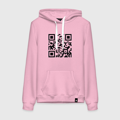 Женская толстовка-худи Хочу в тайгу - QR code / Светло-розовый – фото 1