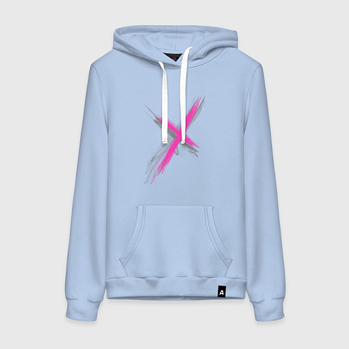 Женская толстовка-худи Коллекция Get inspired! Pink cross Абстракция P-cr / Мягкое небо – фото 1