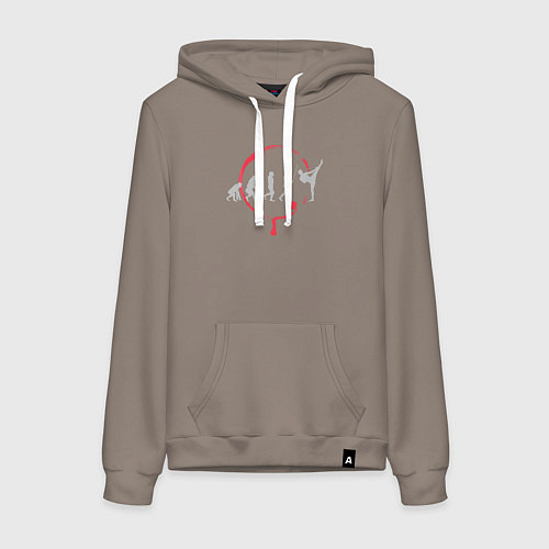 Женская толстовка-худи Эволюция в бойца / Утренний латте – фото 1